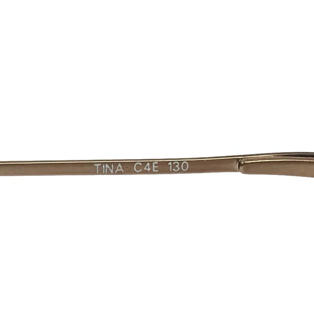 Fossil Petite Eyeglasses Frames TINA C4E Light Brown Gold Wire Rim 46-20-130